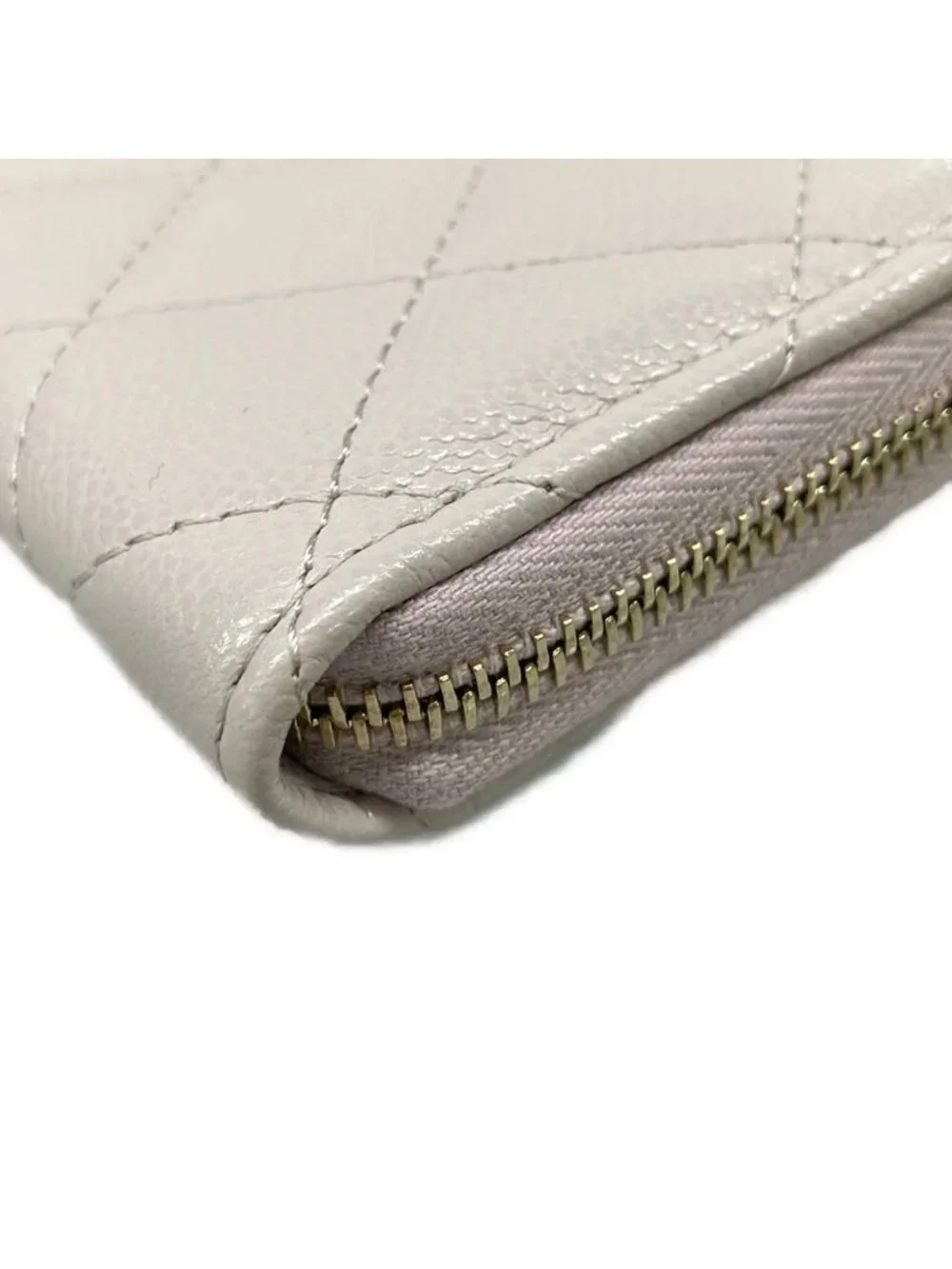 Chanel Coin Case Classic Zip Card Quilted Purple Gray